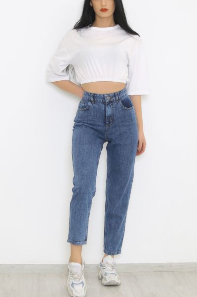 Boyfriend Kot Pantolon Mavi - 8756.1361.