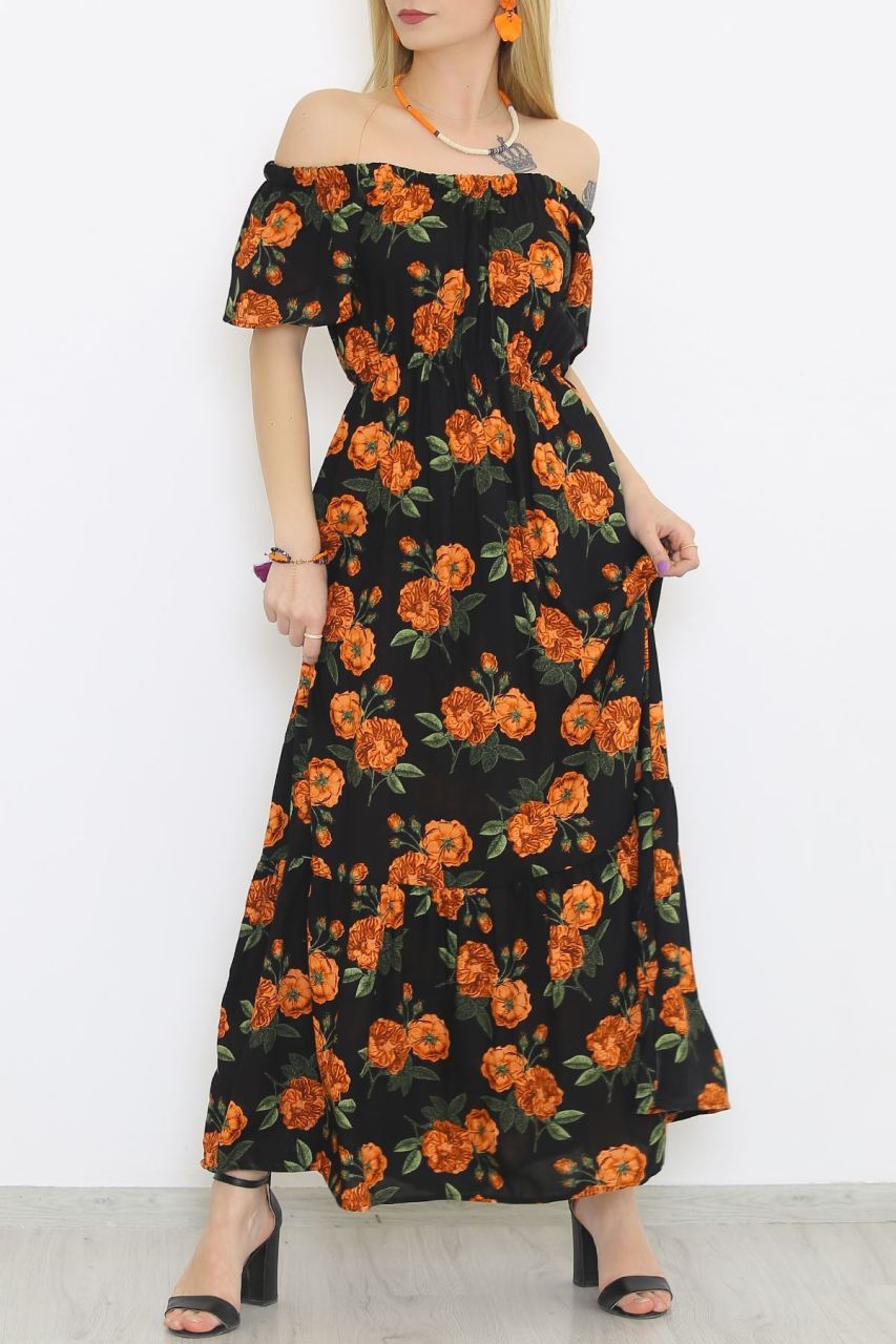 Madonna Yaka Elbise Siyahçiçekli - 8831.701.