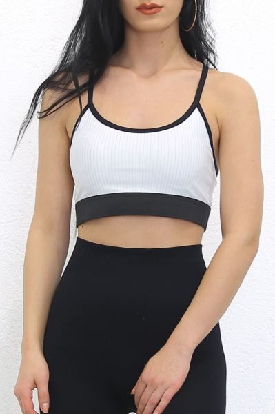 İp Askılı Sporcu Büstiyer Beyazçizgili - 9021.125.