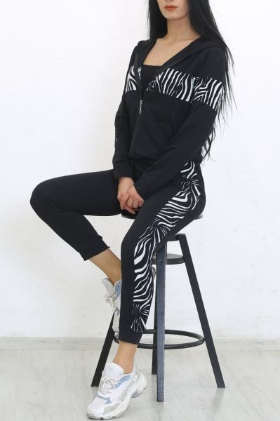 Garnili Eşofman Takımı Siyahzebra - 8396.1348.