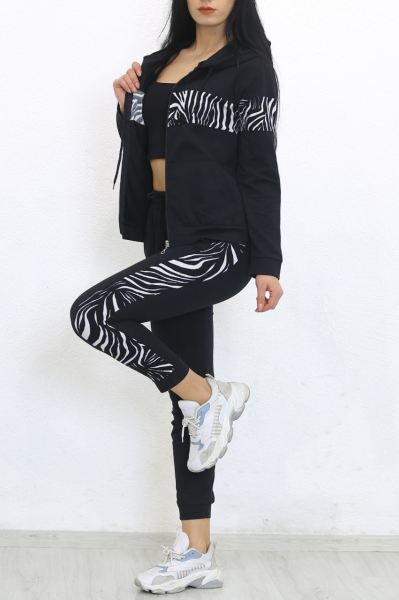 Garnili Eşofman Takımı Siyahzebra - 8396.1348.