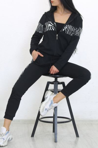 Garnili Eşofman Takımı Siyahzebra - 8396.1348.