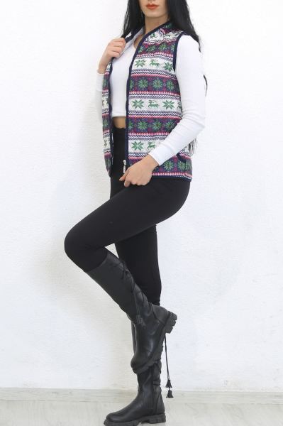 Desenli Yelek Lacibeyaz - 8412.107.