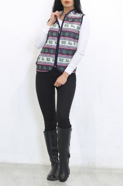 Desenli Yelek Lacibeyaz - 8412.107.
