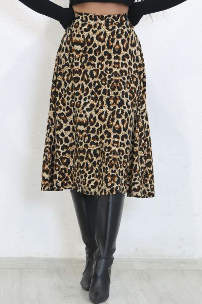 Süet Çan Etek Leopar - 405.1234.
