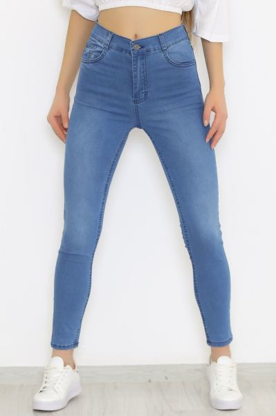 Dar Paça Kot Pantolon Açıkmavi - 2470.1361.