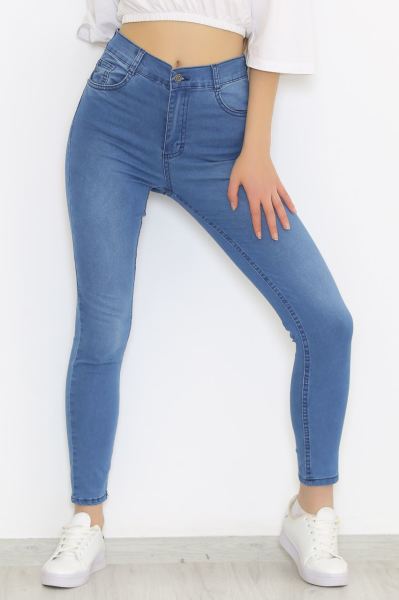 Dar Paça Kot Pantolon Açıkmavi - 2470.1361.