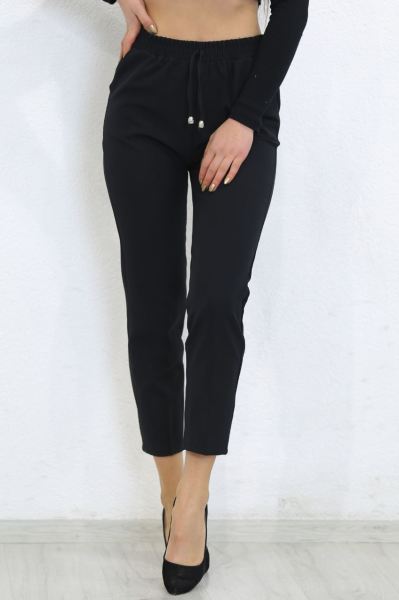 Beli Lastikli Havuç Pantolon Siyah - 8526.1556.