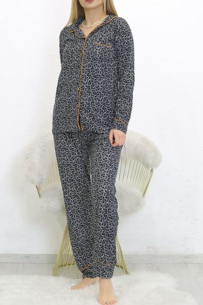 Nubuk Süet Pijama Takımı Siyahhardal - 8529.1048.