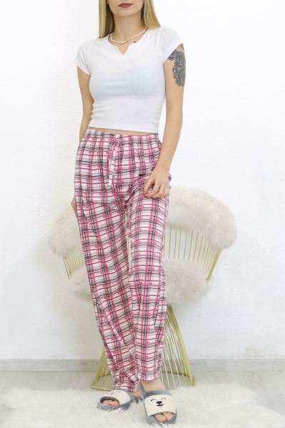 Desenli Pijama Altı Beyazfuşya - 8540.1567.