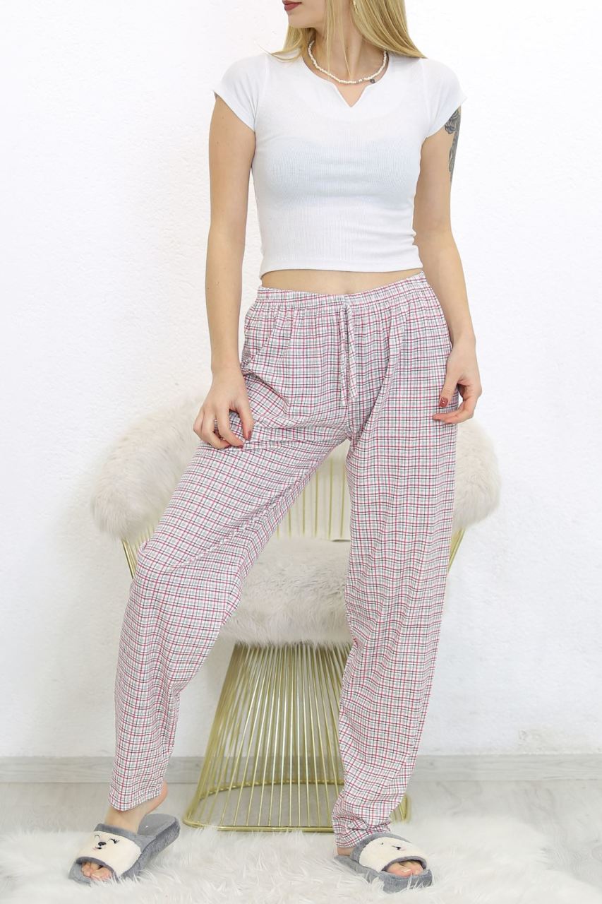 Desenli Pijama Altı Beyazpembe - 8540.1567.