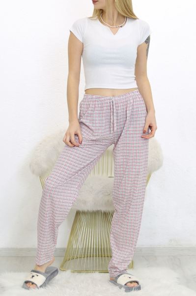 Desenli Pijama Altı Beyazpembe - 8540.1567.
