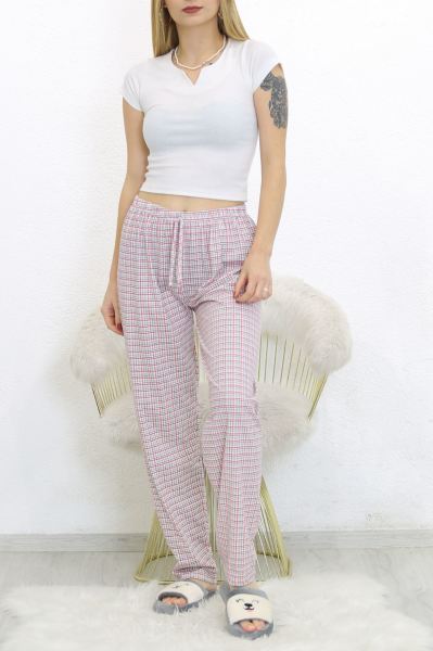 Desenli Pijama Altı Beyazpembe - 8540.1567.