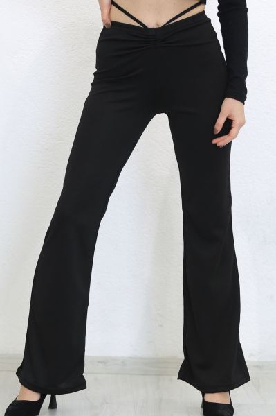 Büzgülü Crep Pantolon Siyah - 8581.1254.