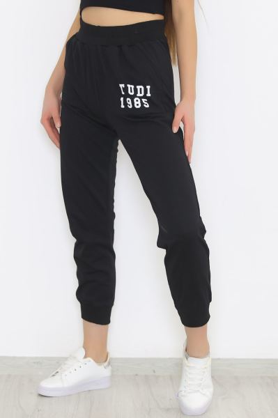 Cep Baskılı Eşofman Altı Siyah - 8778.1348.