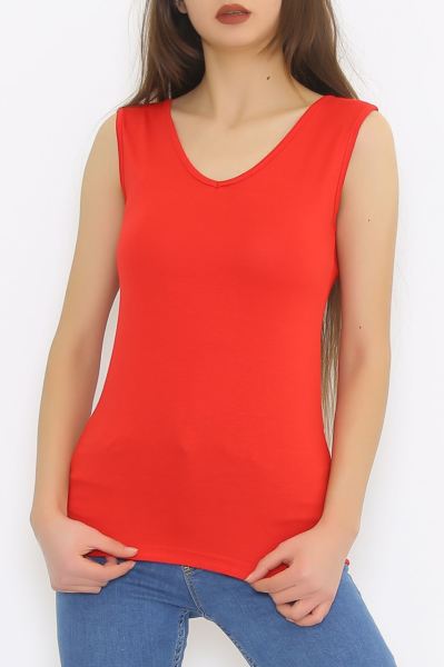 Ön Arka V Yaka Atlet Kırmızı - 1647.1095.