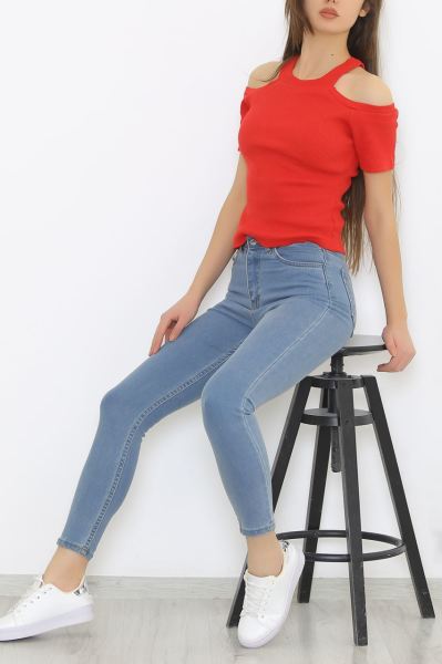 Omuz Dekolteli Body Kırmızı - 8775.316.
