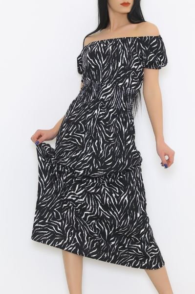 Kayık Yaka Elbise Zebra - 8769.1240.