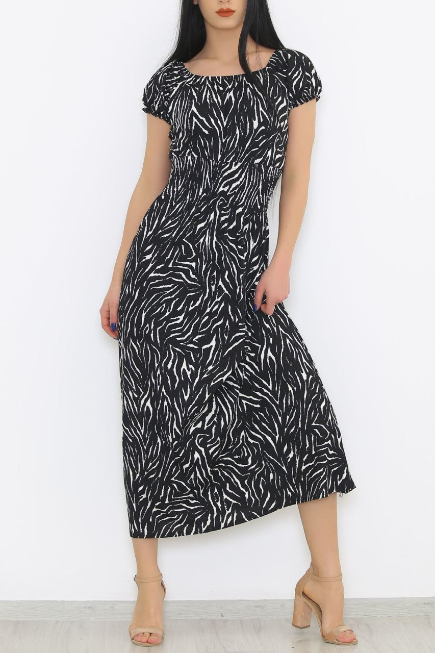 Kayık Yaka Elbise Zebra - 8769.1240.