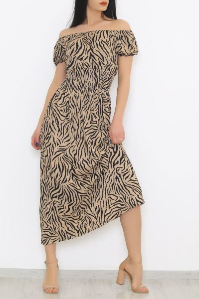 Kayık Yaka Elbise Leozebra - 8769.1240.