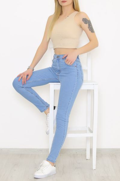 Dar Paça Kot Pantolon Açıkmavi - 8758.1361.