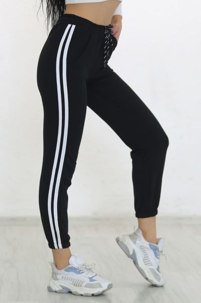 Çift Şeritli Eşofman Altı Siyah - 8607.102.