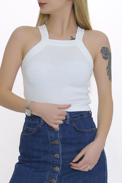 Kalın Biyeli Atlet Ekru - 20403.200.