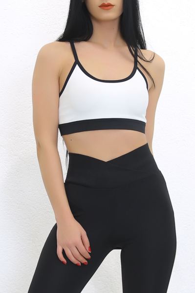 İp Askılı Sporcu Büstiyer Siyahbeyaz - 9021.125.