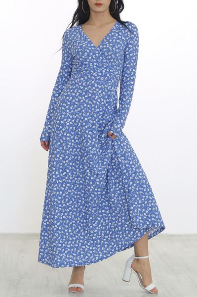 Çiçekli Elbise Çiçeklimavi - 4987.716.