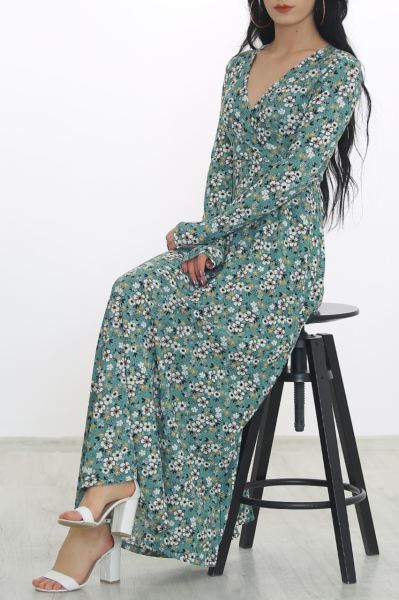 Çiçekli Elbise Çiçekliyeşil - 4987.716.