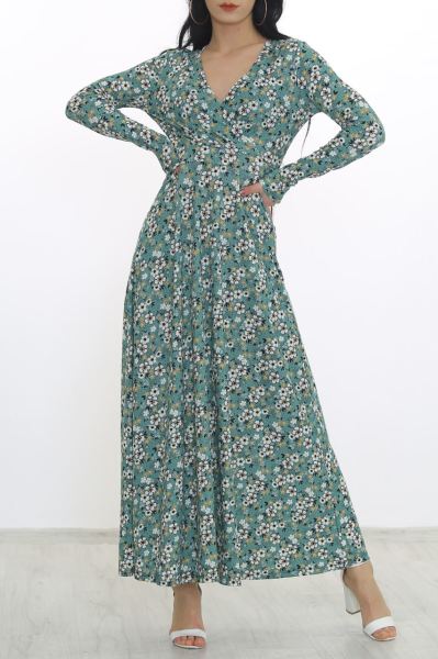 Çiçekli Elbise Çiçekliyeşil - 4987.716.