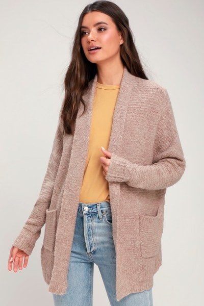 Winchester Heather Grey Marled Cardigan Sweater