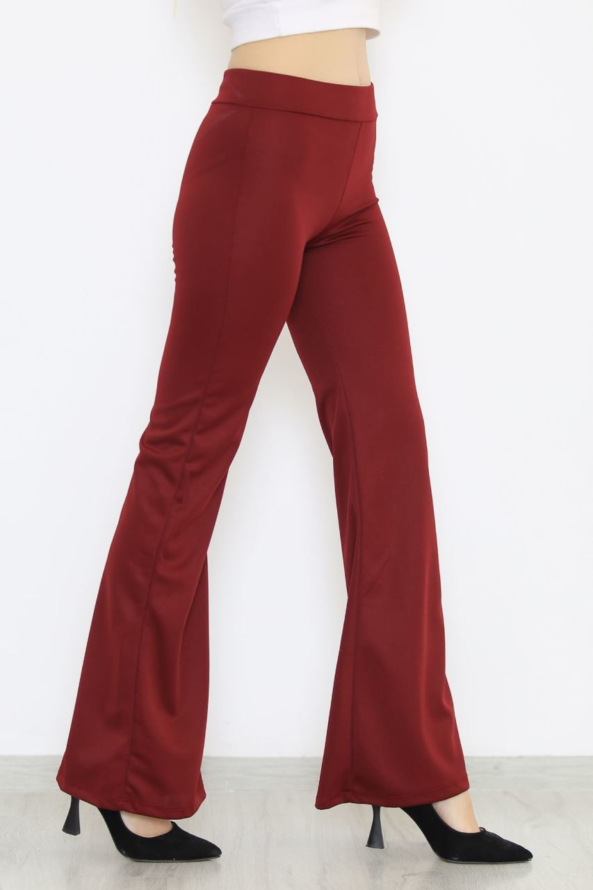 İspanyol Paça Pantolon Bordo - 8635.1567.