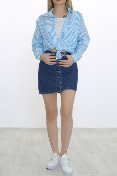 Çizgili Gömlek Açıkmavi - 8639.1376.