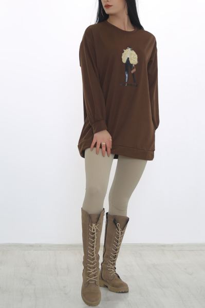 Çantalı Kız Sweat Kahve - 3391.105.