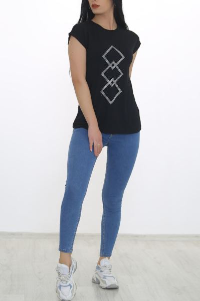Taşlı Bluz Siyah - 8670.599.