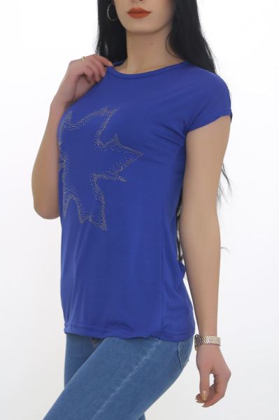 Taşlı Bluz Mavi - 7515.599.