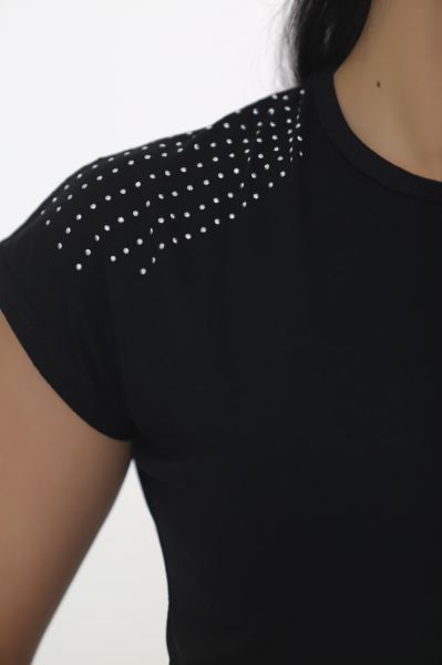 Taş Detaylı Bluz Siyah - 8676.599.
