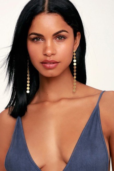 Light İn Love Gold Rhinestone Circle Earrings