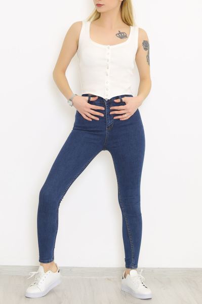 Önü Çıtçıtlı Atlet Ekru - 8686.1092.