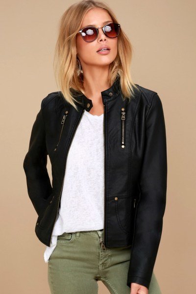 Peace Of Mind Tan Vegan Leather Moto Jacket