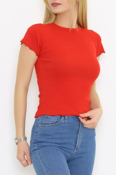 Fırfır Detaylı Bluz Kırmızı - 8702.1567.