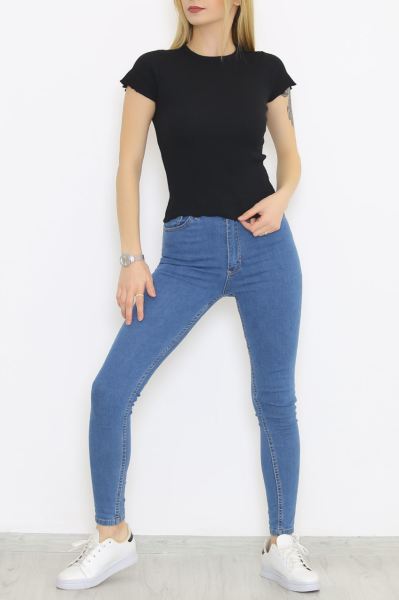 Fırfır Detaylı Bluz Siyah - 8702.1567.