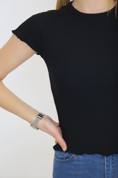 Fırfır Detaylı Bluz Siyah - 8702.1567.
