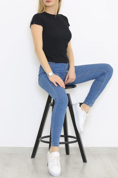 Fırfır Detaylı Bluz Siyah - 8702.1567.