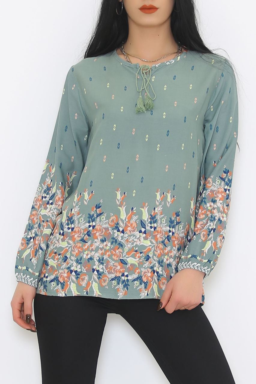 Desenli Bluz Mintdesenli - 8876.107.