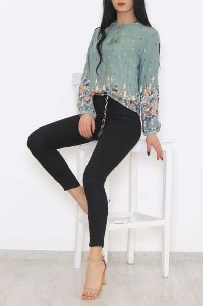 Desenli Bluz Mintdesenli - 8876.107.