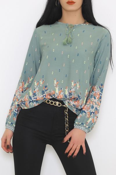 Desenli Bluz Mintdesenli - 8876.107.