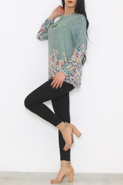 Desenli Bluz Mintdesenli - 8876.107.