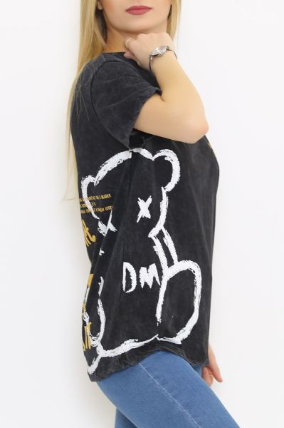 Ön Arka Baskılı Tişört Füme - 4533.196.